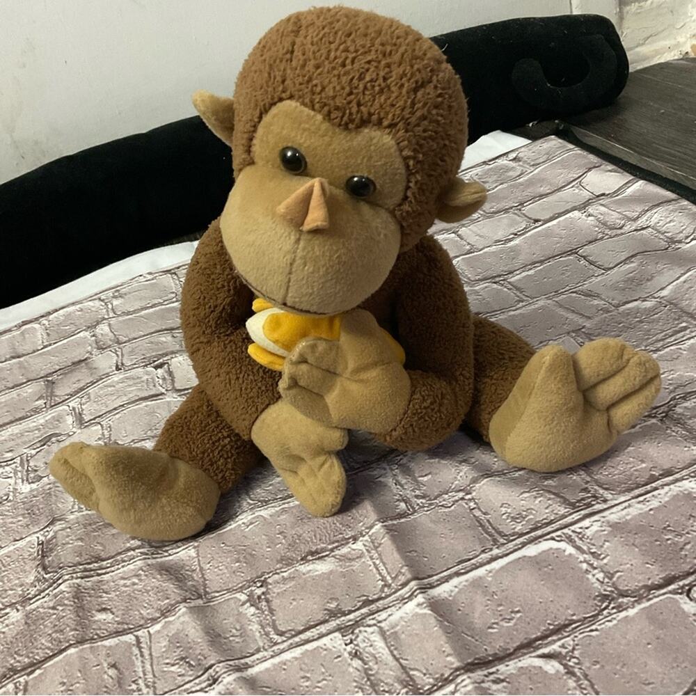 KELLYTOY Stuffed Brown Monkey Ape Chimp Gorilla 16” Plush Christmas Gift Xmas